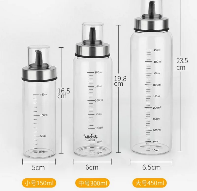Bouteille d'huile de soja en verre anti-fuite, bouteille d'huile de vinaigre en verre, ensemble de bouteilles d'huile de vinaigre, outils de cuisine, fournitures de bouteille d'assaisonnement