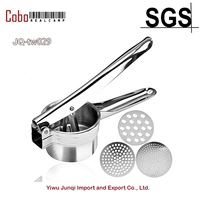 Potato Ricer Manual Masher Stainless Steel Masher Fruit Vegetable Press Juicer Crusher Squeezer 3 Interchangeable Discs for Fine