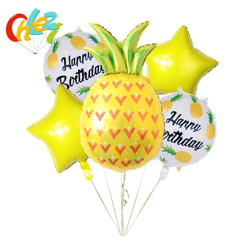 Big Size Pineapple Strawbery Watermelon Balloons Birthday Summer Theme Party Fruit Helium Globos Decoration Supplies Kids Toys