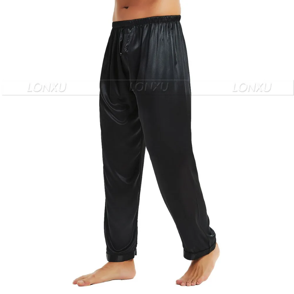Pijamas de satén de seda para hombre, pantalones de dormir, S M L XL 2XL 3XL 4XL Plus, envío gratis