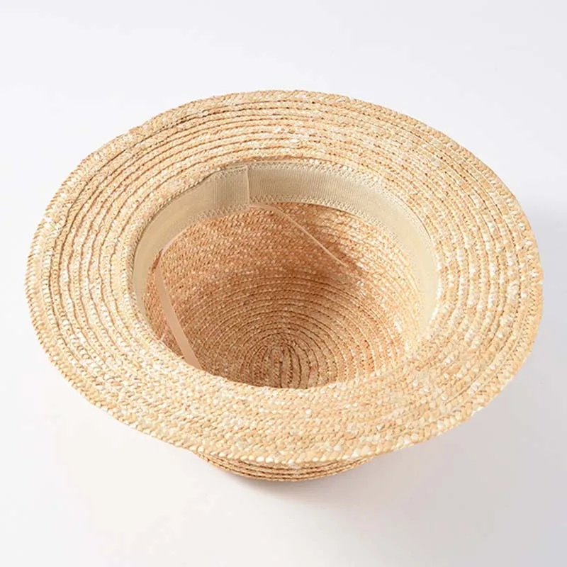 Wholesale Top Quality Classical Summer Beach Hat Wide Brim Straw Boater Canotier Sun Hats for Women 56-58cm