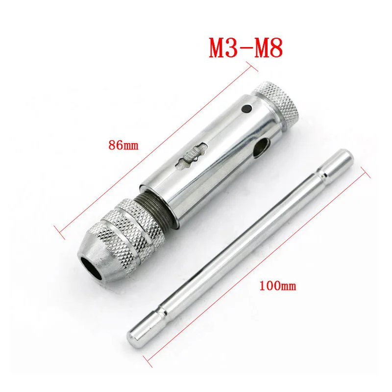 JIGONG Snap and grip M3-M8 handle wrench T bar tap torque wrench grip for screw tap drill bit+5pcs  Screw Taps