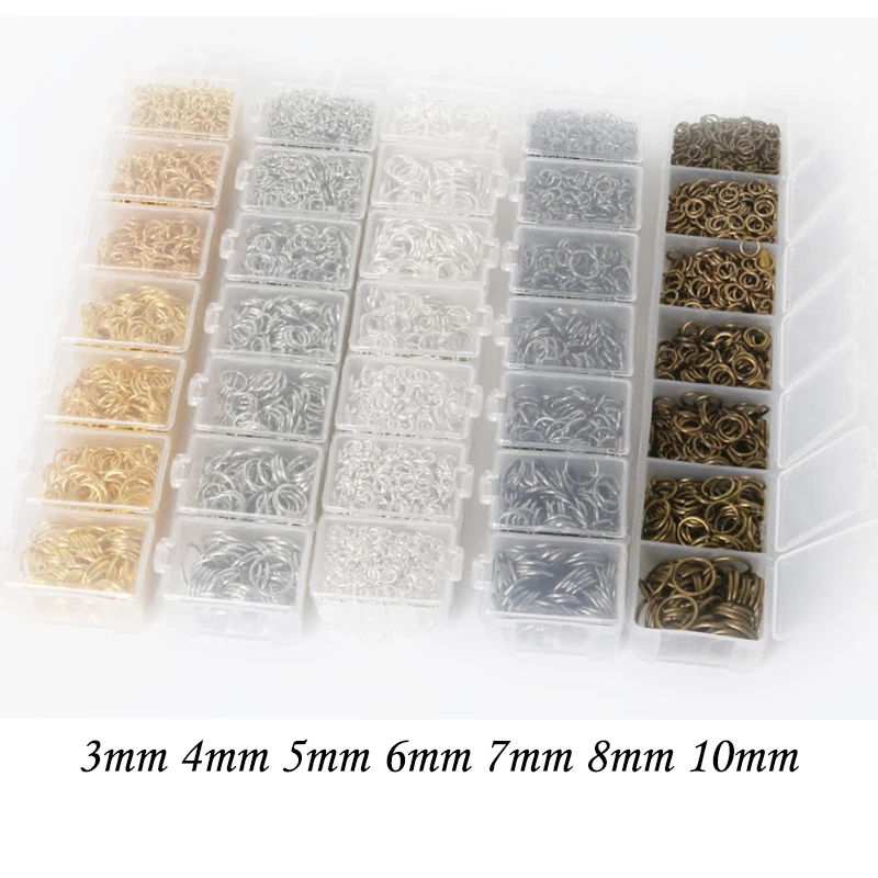 

2000 шт./корт. Открытые переходные кольца с одной петлей и разрезные кольца 5 цветов продажа 3 4 5 6 7 8 10 мм металлическое кольцо «сделай сам» Ювелирная фурнитура соединитель