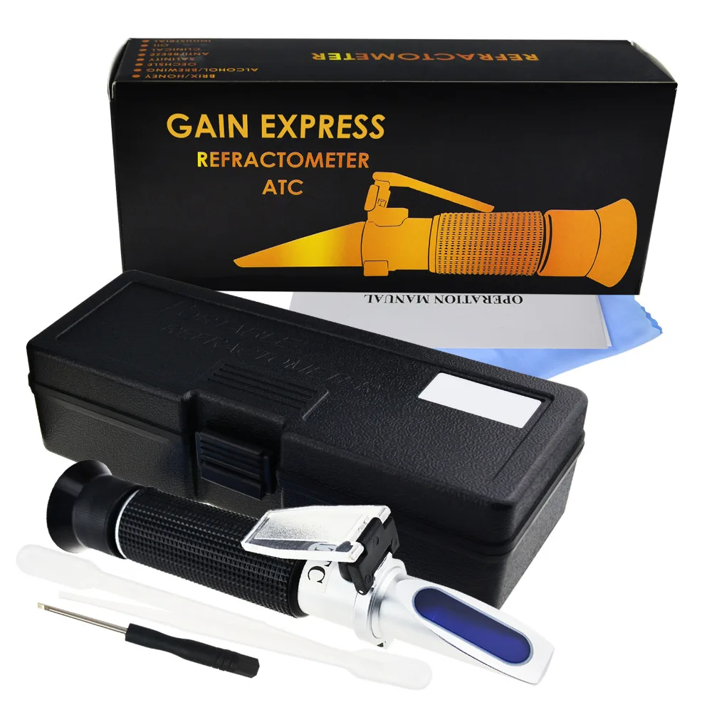 Optical Handheld Concentration Tester Meter Alcohol Refractometer with ATC 0~80% VOL Volume, Distilled Beverages Making