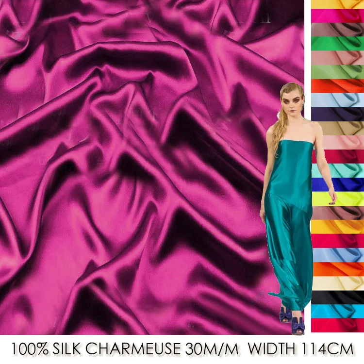 

CNUM SS11430-1 100% Silk Satin/ Pure Color, 01-1724/ Silk Fabric Heavy/ Width:1.25yd, Thickness:30m/m /Unit:Meter