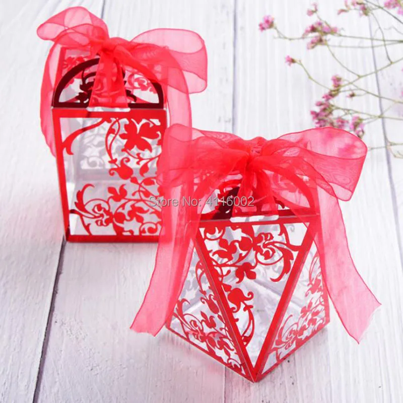 

200pcs PVC Party Wedding Favor Candy Boxes Baby Shower Gift Box DIY Creative Candy Box Romantic Mariage