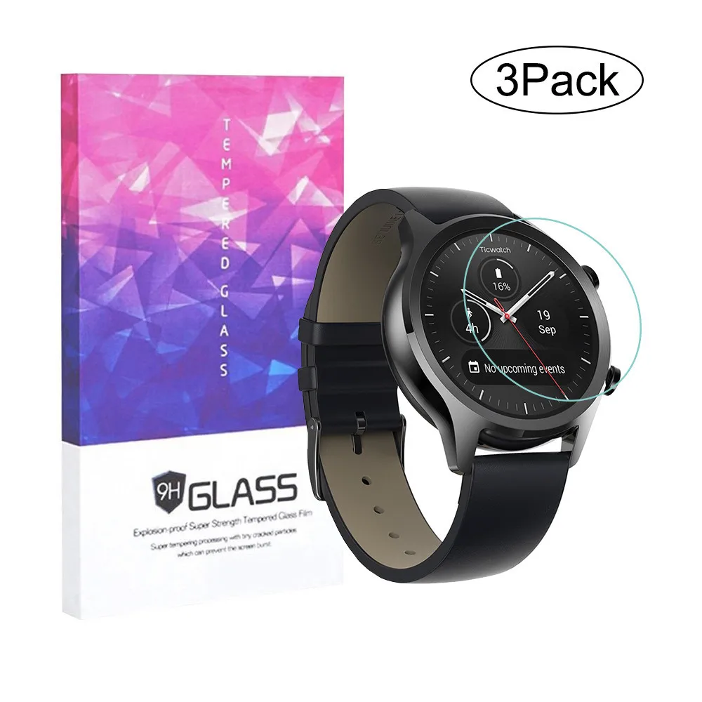 2.5D Premium กระจกนิรภัยสำหรับ Ticwatch C2 Clear 0.3Mm กระจกนิรภัยป้องกันหน้าจอป้องกันการระเบิดป้องกันแผ่นฟิล์มกันรอย Guard