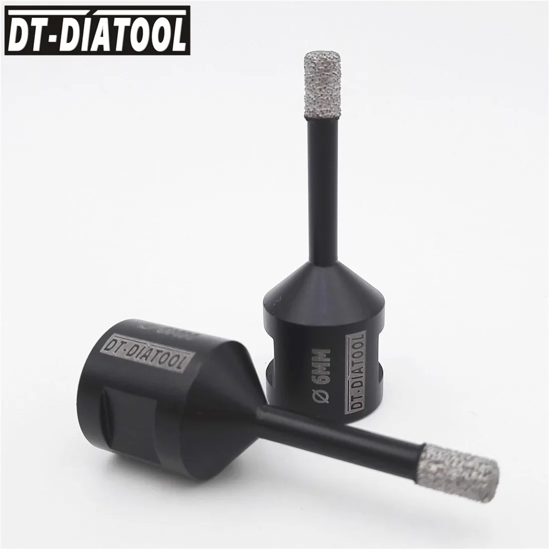 DT-DIATOOL 2pcs 6mm Dry Vacuum Brazed diamond drill core bits marble granite tile Hole saw drilling bits Wax inside M14 thread