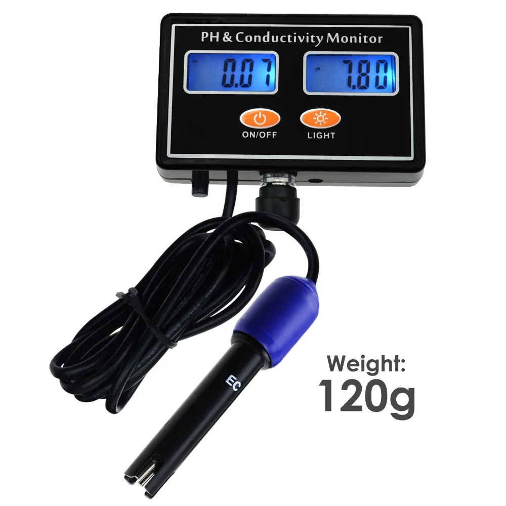 pH-Meter EC Leitfähigkeit Monitor Meter Wasser Tester ATC Qualität Echtzeit Kontinuierliche Überwachung Wand Für Hydrokultur Aquarium