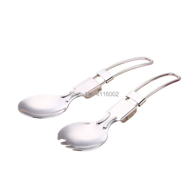 200 PCS Foldable Folding Stainless Steel Spoon Spork Fork Outdoor Camping Hiking Traveller Tableware