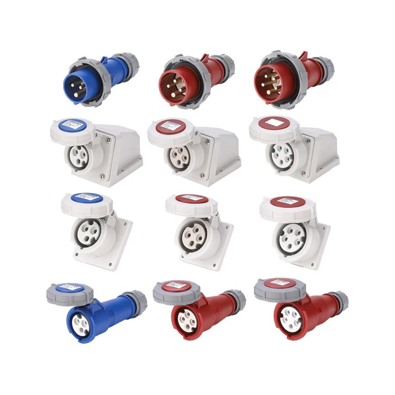 Aviation Industry Plug IP67 Socket Connector Mounted Concealed 3 Core 4 Core 5 Core 16A Waterproof Three Phase Five Wire