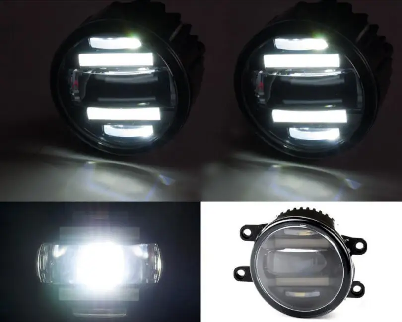 JanDeNing Car Refit Super bright 2 in 1  functions LED lens fog lamp + daylight lamp for Toyota Camry/RAV4/Corolla/Tundra/Yaris