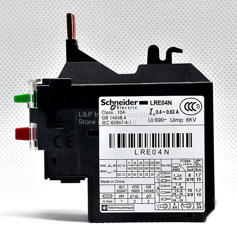 Original Schneider Electric Motor Protection Device LRE04N 0.4-0.63A Update To LRN04N Thermal Overload Relay Contactor Protect