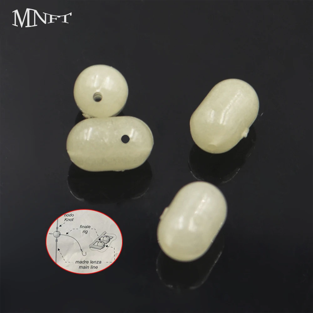 Cuentas de cruz luminosas MNFT – Ovaladas doble perla para pesca - imagen 3