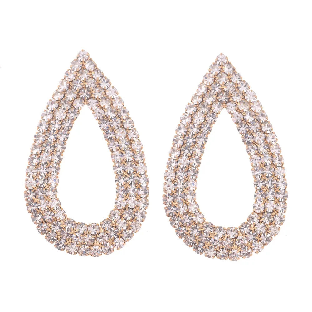 lureme Women's Fashion Luxury Wedding Jewelry Gold/Silver Plated Teardrop Pave Crystal Earring (er005268)