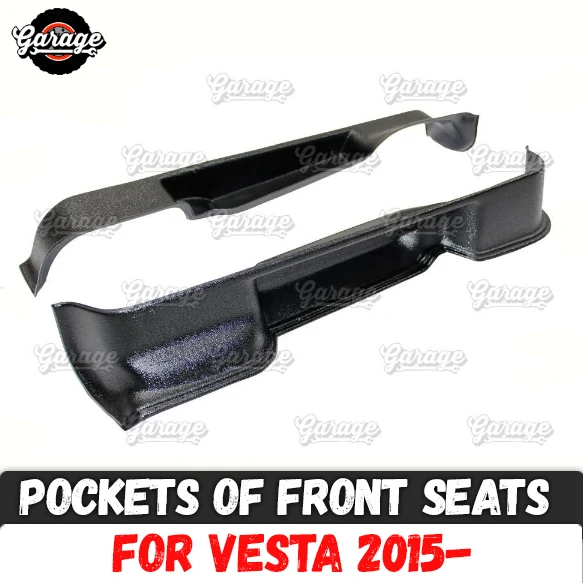 Pockets of front seats for Lada Vesta 2015- ABS plastic pads accessories organizer console for seats car styling tuning