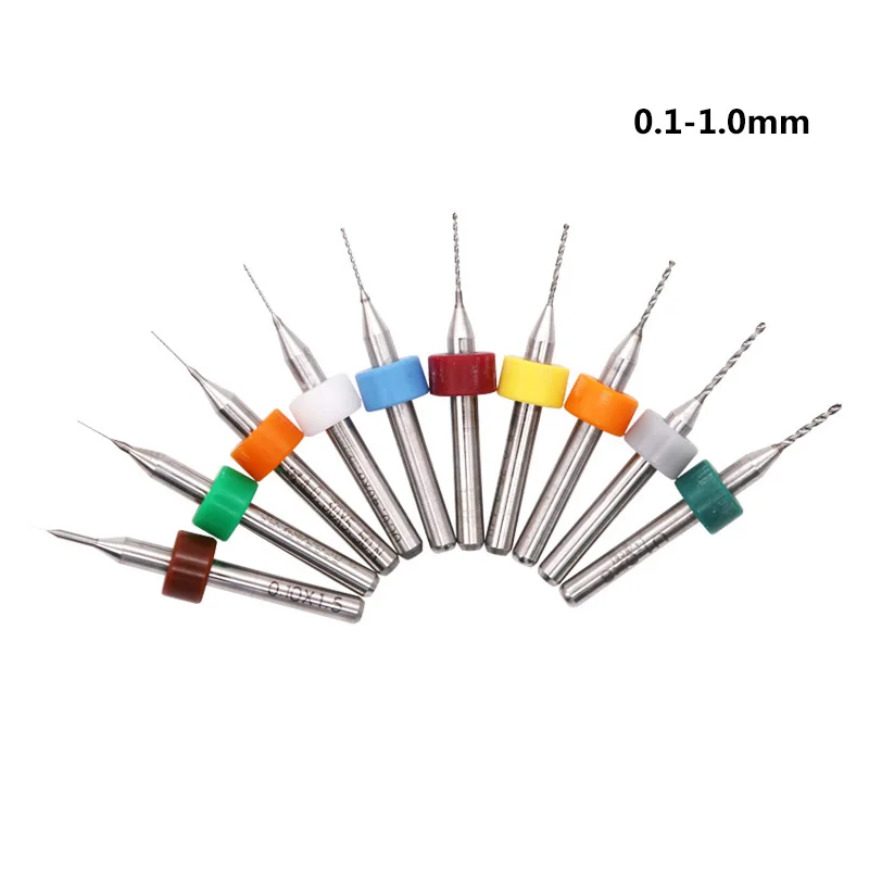 JIGONG 10pcs PCB drill Titanium Coated HSS Engraving mini twist drill bit set Carpenter Woodworking drill set bit