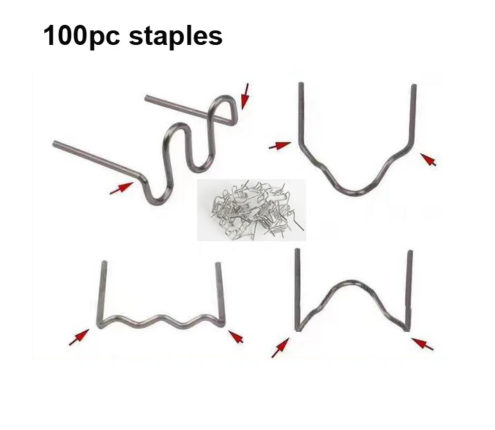 Hot Wave Flat Staples Universal 100 PCS/Set Precut 0.6mm-0.8mm For Plastic Stapler Repair Welder Repair Tool