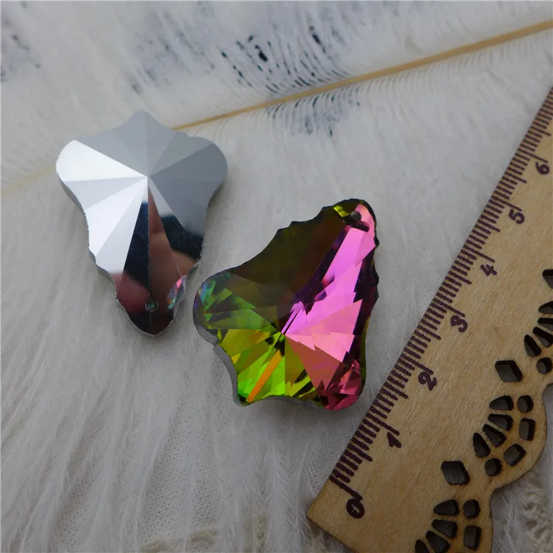 38mm christmas tree shape crystal glass prism pendants for chandelier accessories lamp parts curtain hanging drop bead ab 12pcs