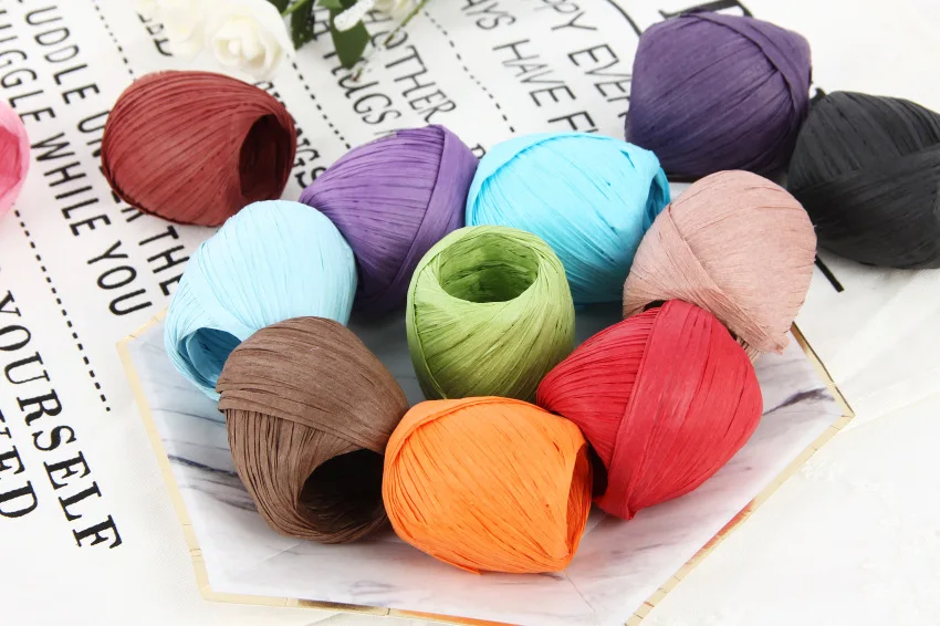 

mylb 10balls Cake Cookie Raffia Ribbon Paper Rope Palm Packaging Rope Decorations Baking Box Packing Party Candy Gifts
