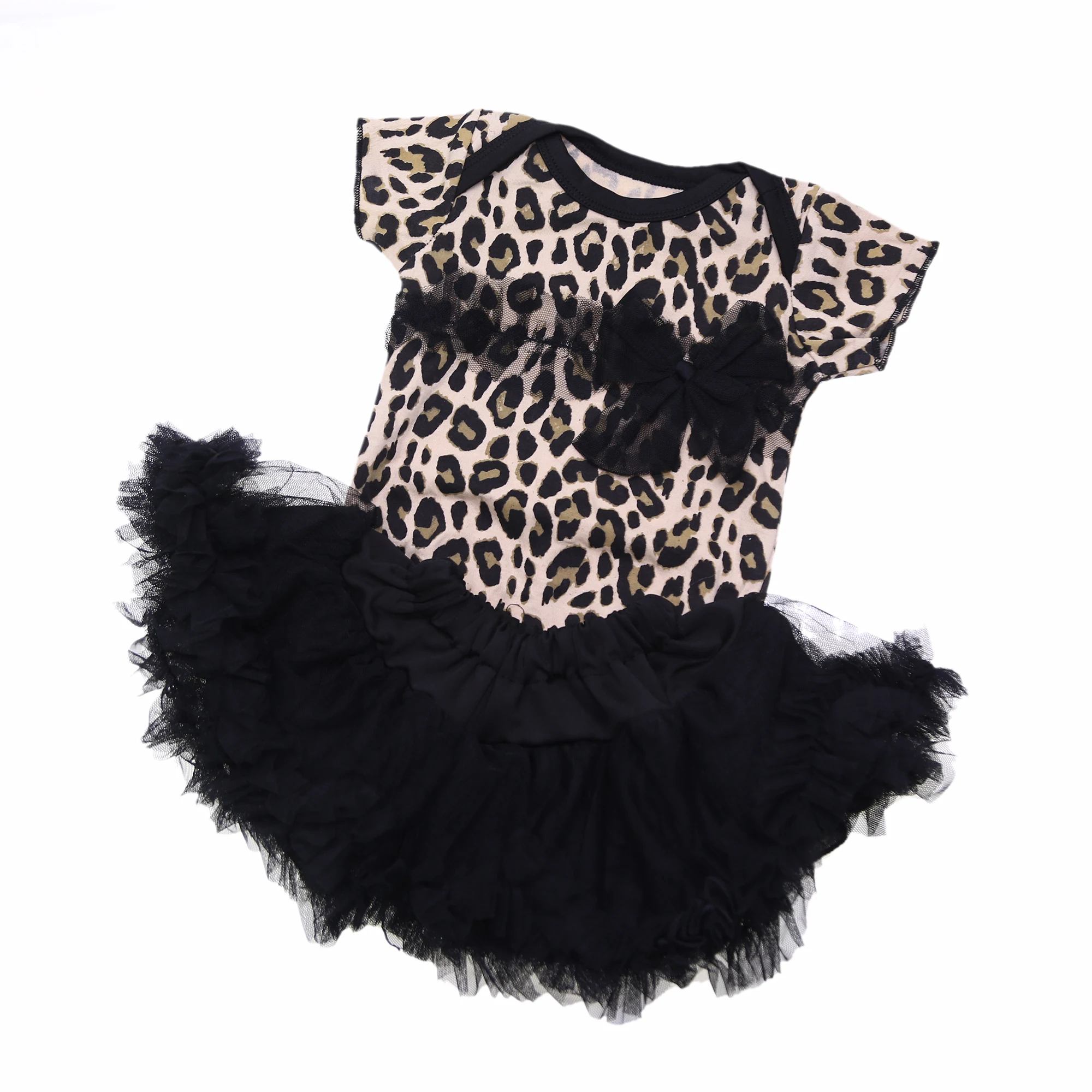 Baby Girl Doll Dress Suit For 22-23 Inch Reborn Dolls Baby Clothes Leopard Skirt Doll accessories