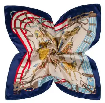 90cm War Horse Belt Square Scarf 2018 New Fashion Women Silk Scarf Luxury Brand Hijab Shawl Foulard Scarves Wraps For Ladies