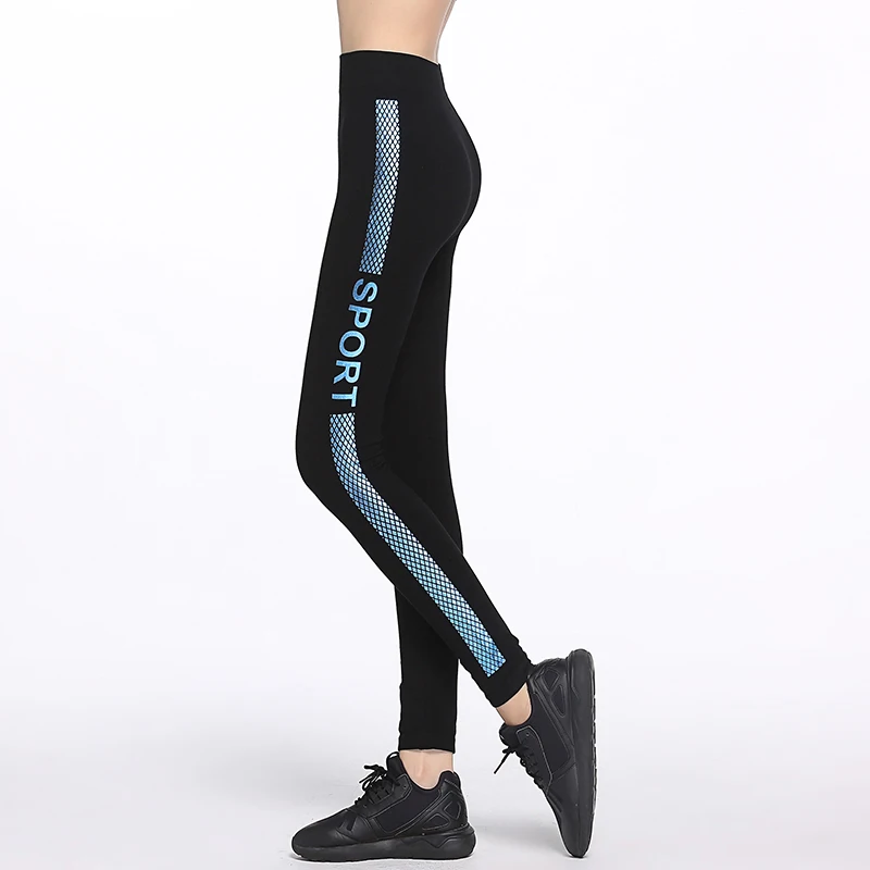 Heiße Frauen Gestrickte Sexy Leggings Ankle-Länge Sporting und Casual Gestreiften und Brief Druck Leggings Plus Größe