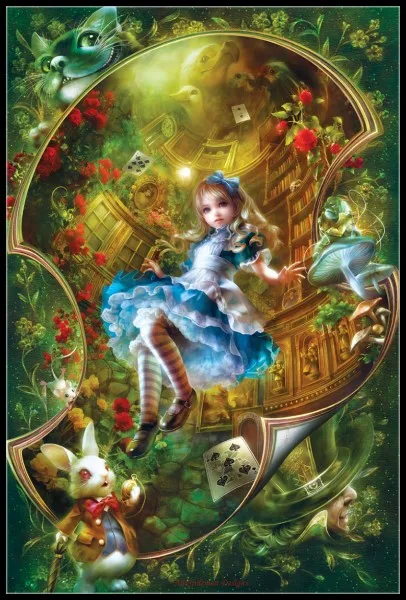 Embroidery Counted Cross Stitch Kits Needlework - Crafts 14 ct DMC Color DIY Arts Handmade Home Decor - Alice in Wonderland