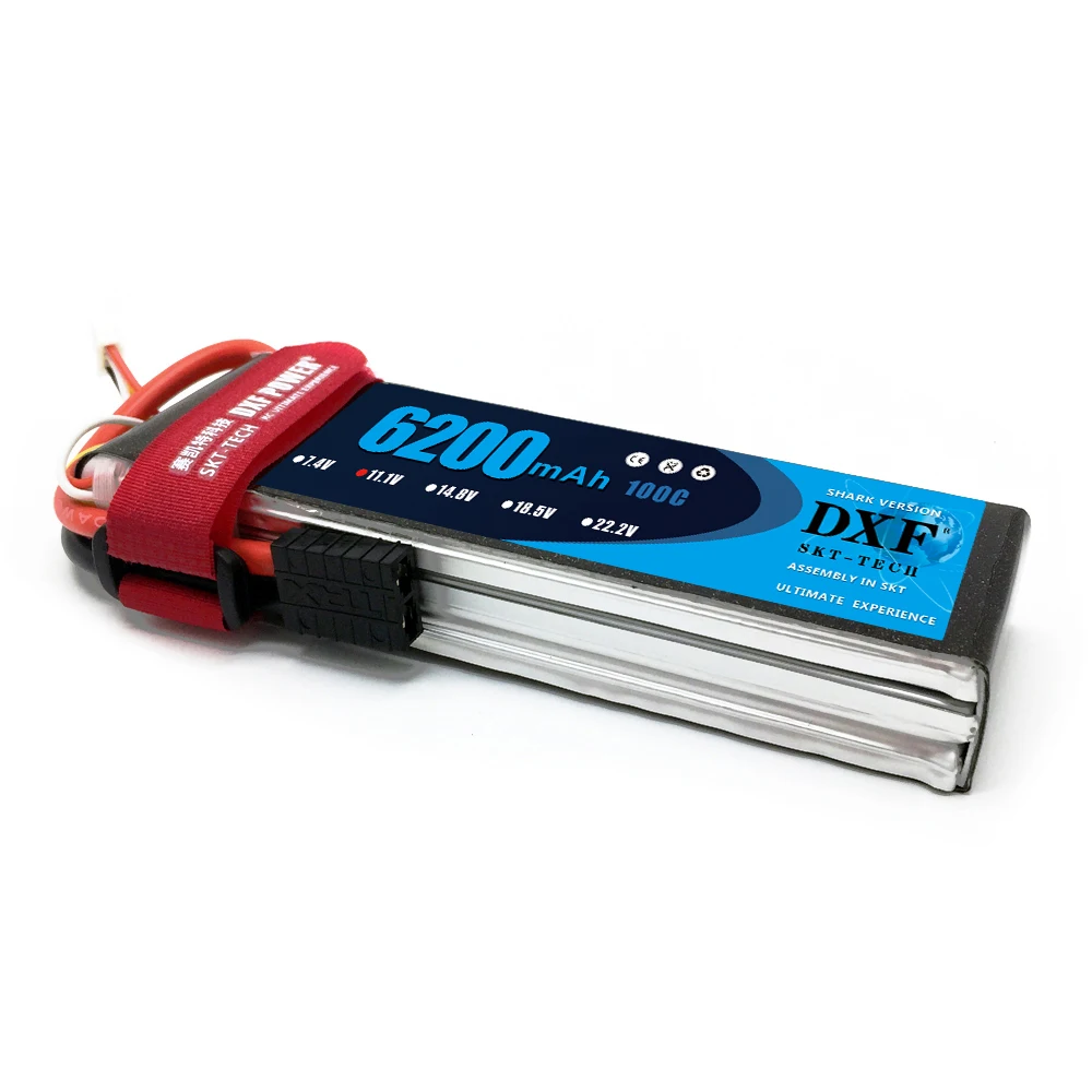 DXF  11.1V 6200mAh 100C 200C 3S RC Lipo Battery For Quadcopter Helicopter TRX Car axial scx-10 ii F450 Xmaxx HPI