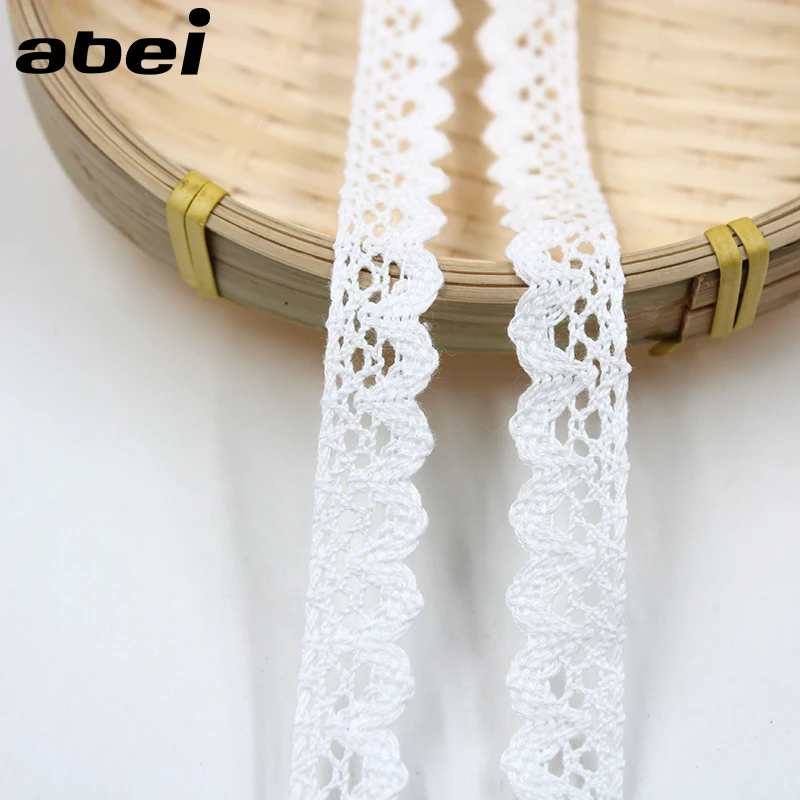 10yards/lot 1.5cm White Lace Ribbon Embroidered Cotton Lace Trims DIY Patchwork Handmade Sewing Material Wedding Craft Scrapbook