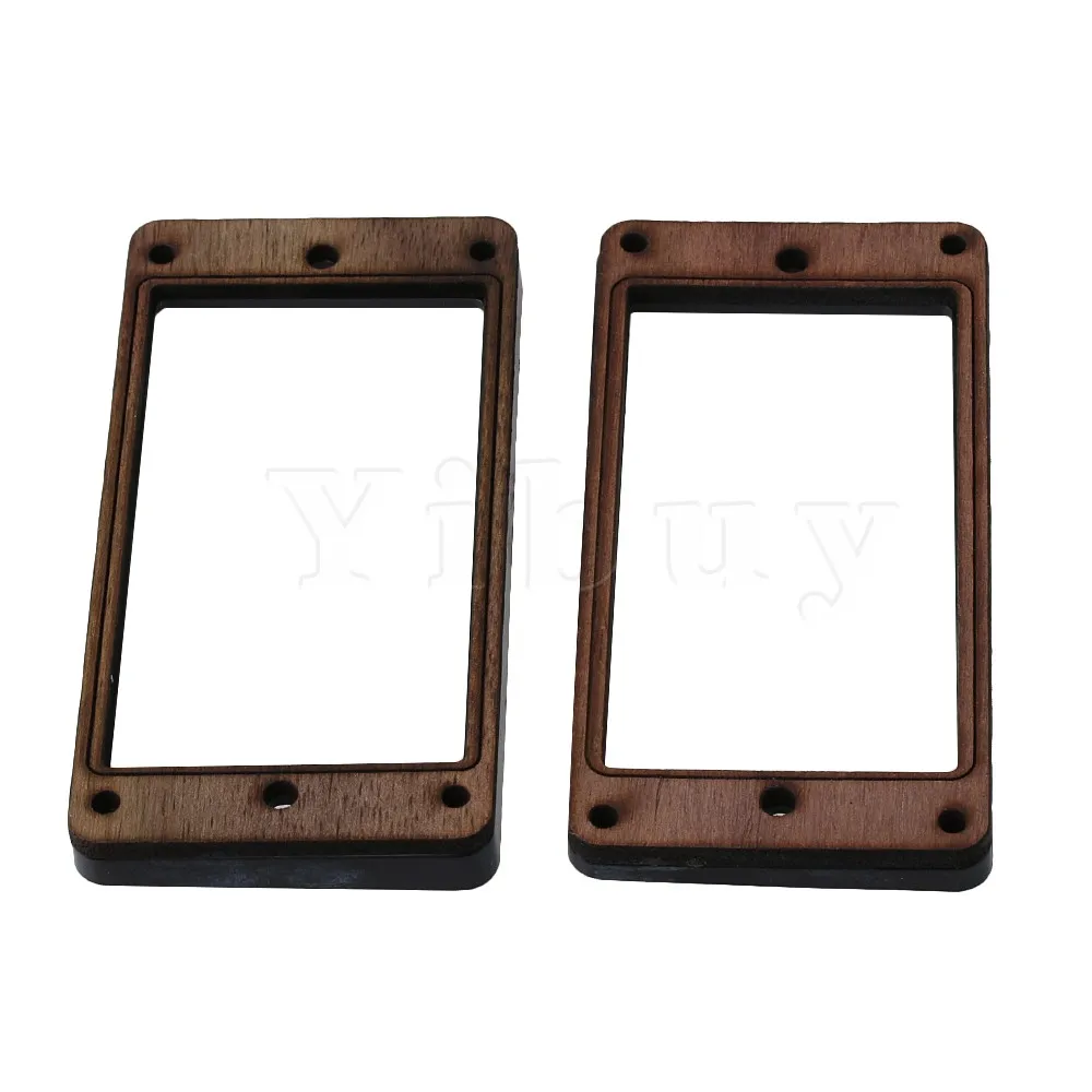 Yibuy 2pcs 9.2cm Rosewood Humbucker Pickup Mounting Ring Set Light Guitar Parts