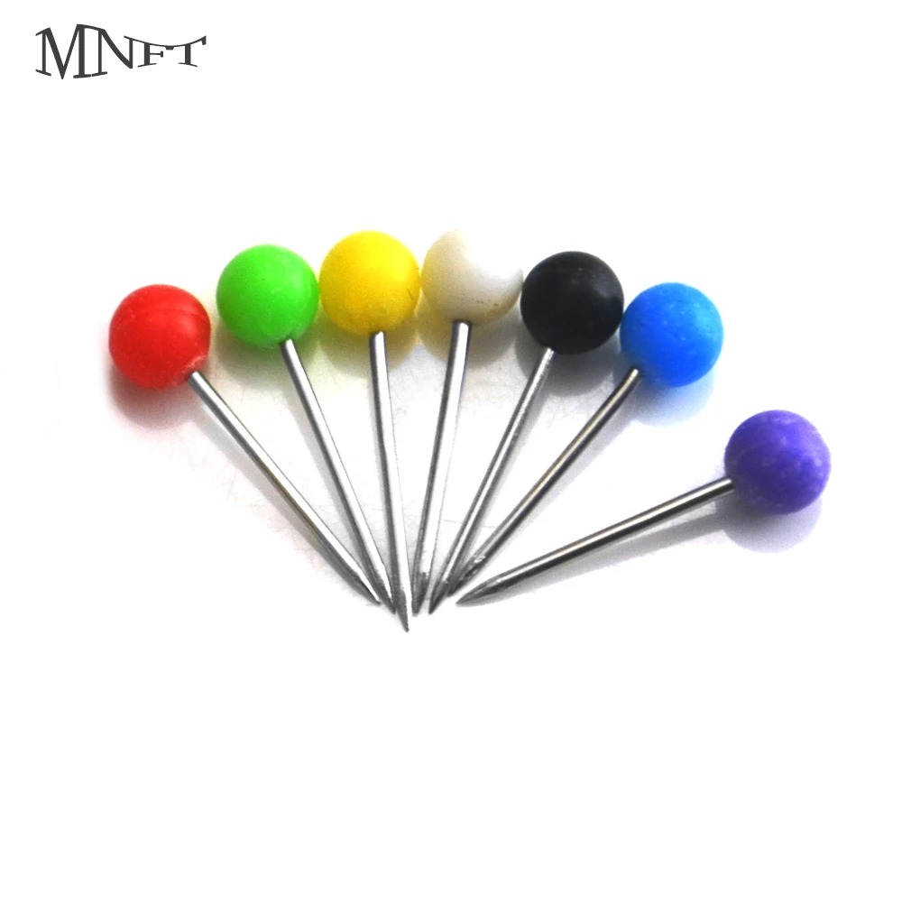 MNFT 100Pcs Dia. 4MM Bead Assorted Colors Fishing Pin Plastic Position Mark Bead Needle