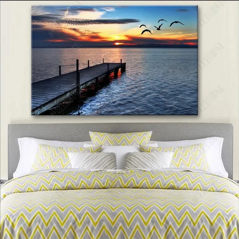 Fisherman's Wharf romantic evening dusk scenery professional production wallpaper mural custom photo wall