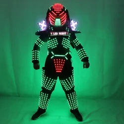 Ropa de disfraces de Robot LED, luces LED luminosas para escenario, baile, espectáculo, vestido para Club nocturno