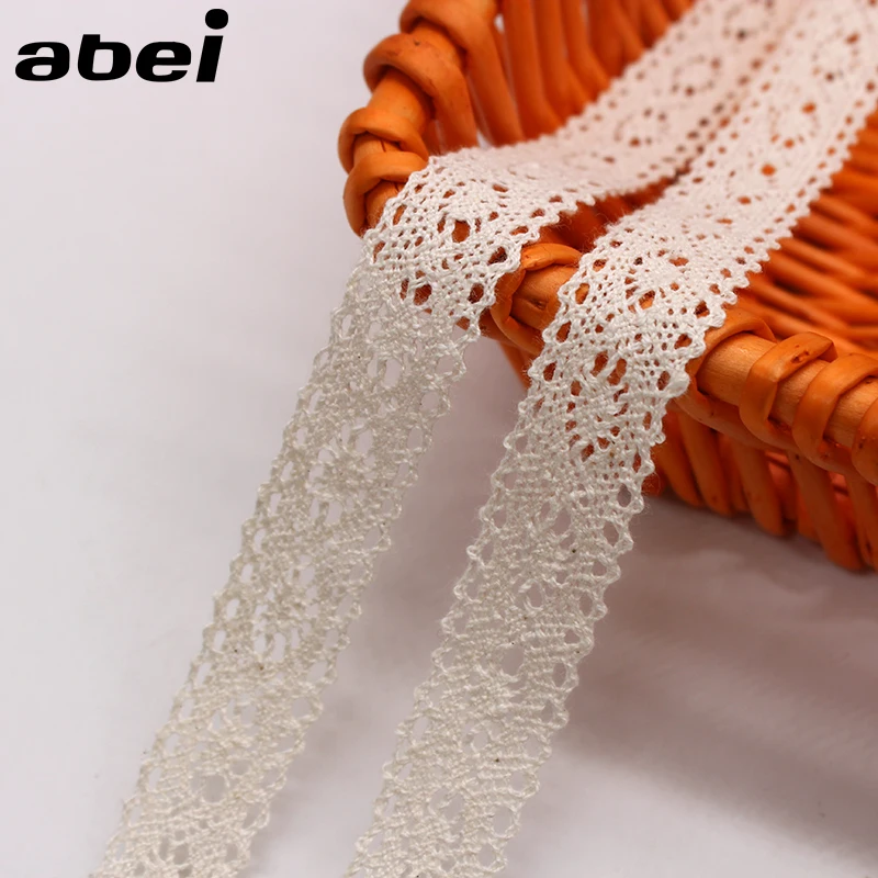 10 yards/lot 19mm Beige Lace Trim Nastro di Cotone Materiale di Abbigliamento Accessori Craft Wedding Scrapbooking Pizzo Fornitore Hometexile