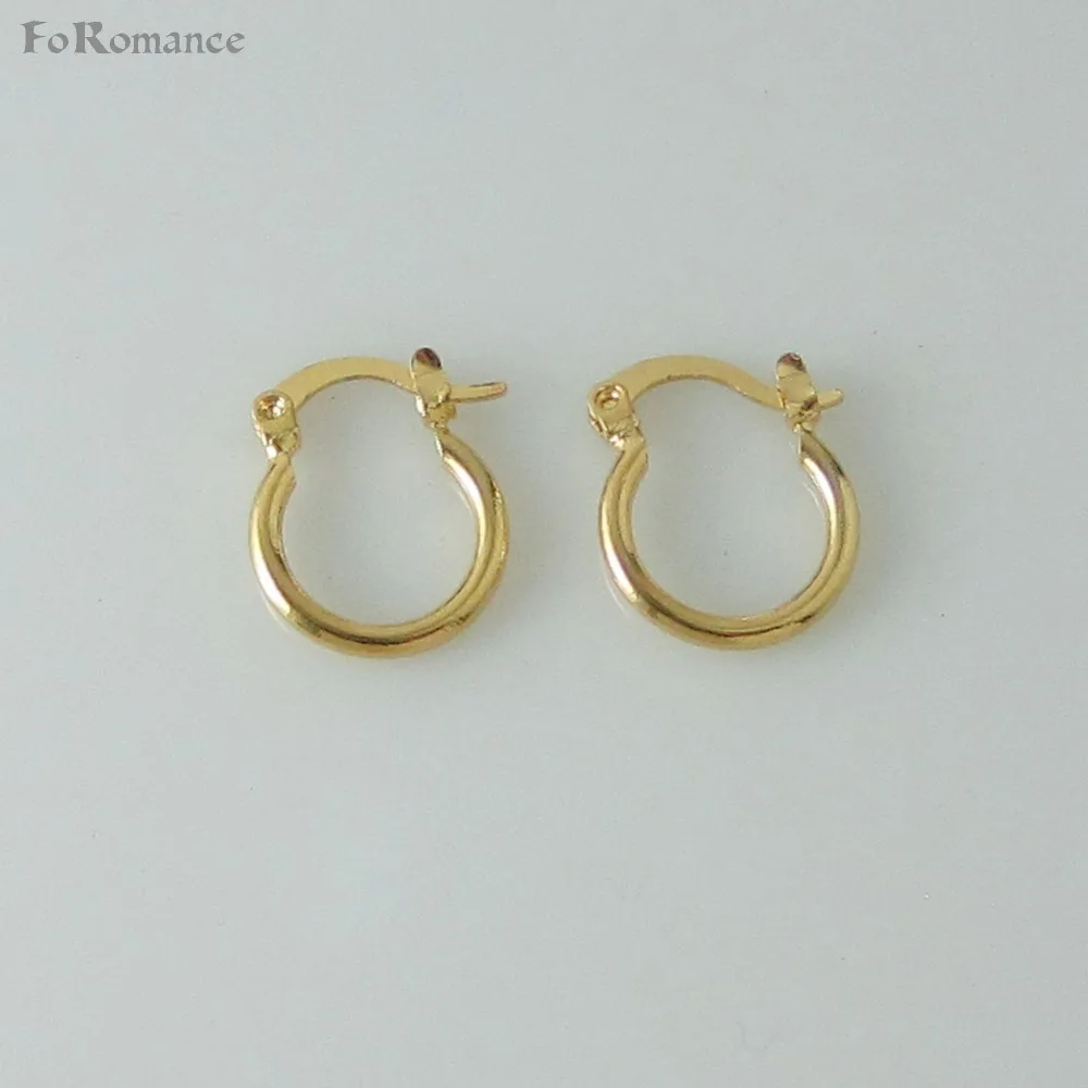 Foromance EIGHT STYLES GREAT DESIGN YELLOW GOLD PLATED ROUND HOOP TALL 17MM 0.63