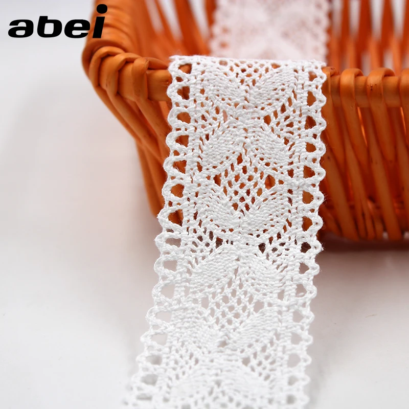 5yards/lot 4cm White Cotton Lace Trims DIY Curtain Tablecover craft Handmade Hometexile Sewing Accessories