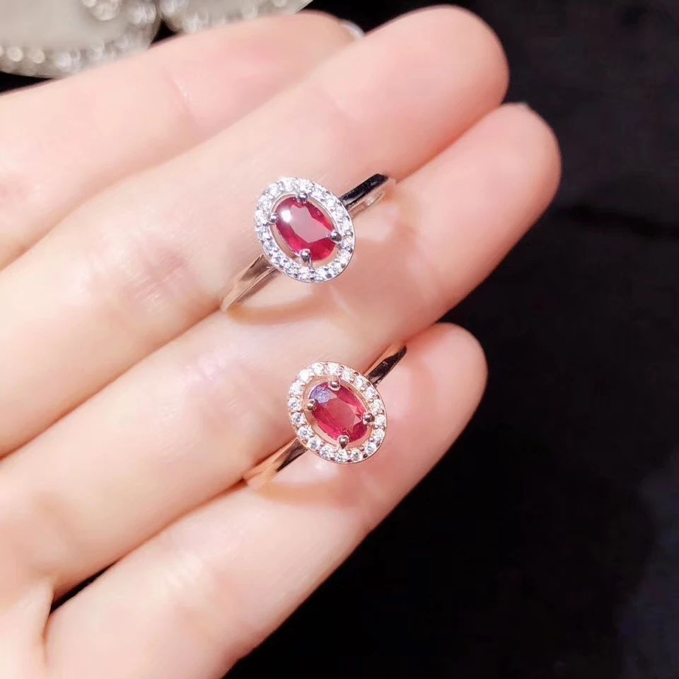 

KJJEAXCMY Boutique Jewelry 925 Sterling Silver Inlaid Natural Ruby Female Ring Support Test Birthday Party Wedding Gift New Year