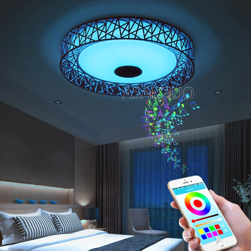 

40cmModern LED ceiling Lights RGB Dimmable 36W APP Remote control Bluetooth Music light foyer bedroom Smart ceiling lamp 85-265V