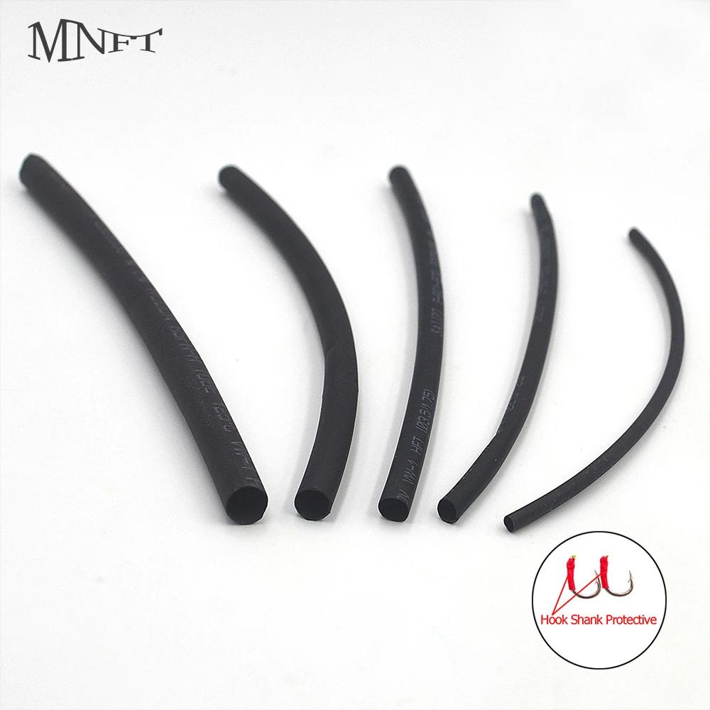 MNFT 20Pcs Black Heat Shrink Tubing Carp Fishing Assist Tubes Inner Diameter Size1.5/2.5/3.5/4.5/5.5mm