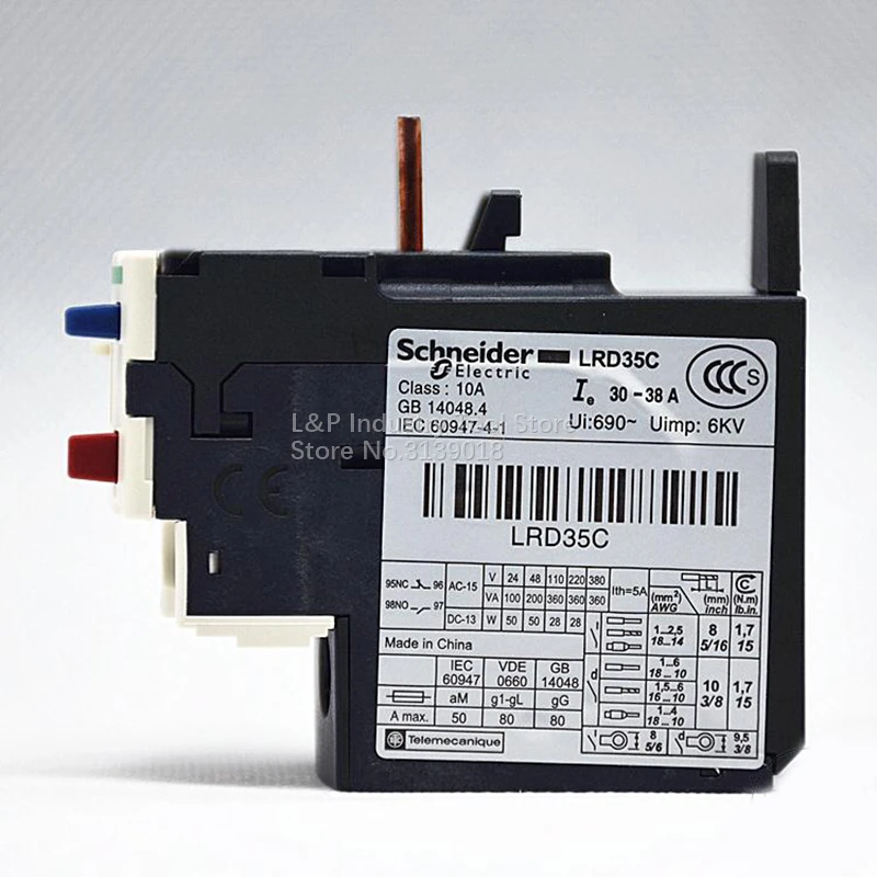 Оригинальный контактор Schneider Electric Device LR-D35C LRD35C 30-38A, тепловое реле перегрузки, стандартный тип, подходит для LC1D32 LC1D38