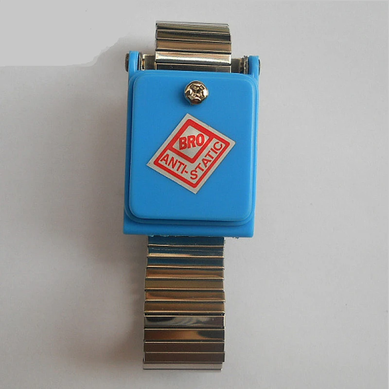 Antistatische Polsband Esd Polsband Blauwe Metalen Ontlading Voor Elektricien Ic Plcc Veiligheid Worke Handschoenen Zwart/Blauw Gratis Verzending