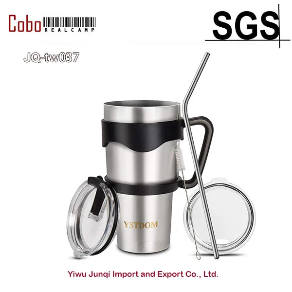 30 oz Double Wall Stainless Steel Vacuum Insulated Travel Mug Tumbler Water Coffee Cup for Hot or Cold Drink 6-Piece Tumbler Set