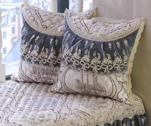 Vintage lace cushion cover embroidered throw pillow cover frill throw pillowcase for backrest home decor