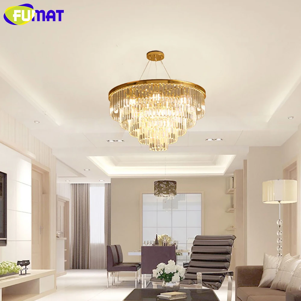 

FUMAT Modern Round Pendant Lights K9 Crystal Lustre Pendant Lamp LED Light Lamp for Living Room Bedroom Restaurant Hotel Villa