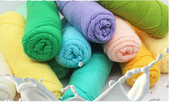 mylb  1pcs=50g natural soft silk milk cotton yarn thick yarn for knitting baby wool crochet yarn weave thread