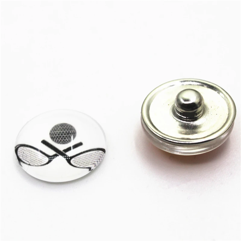 Hot Selling 20pcs/lot Tennis Sports Events Snap Buttons For 18mm Snap Bracelet&Bangles DIY Snap Jewelry Charms