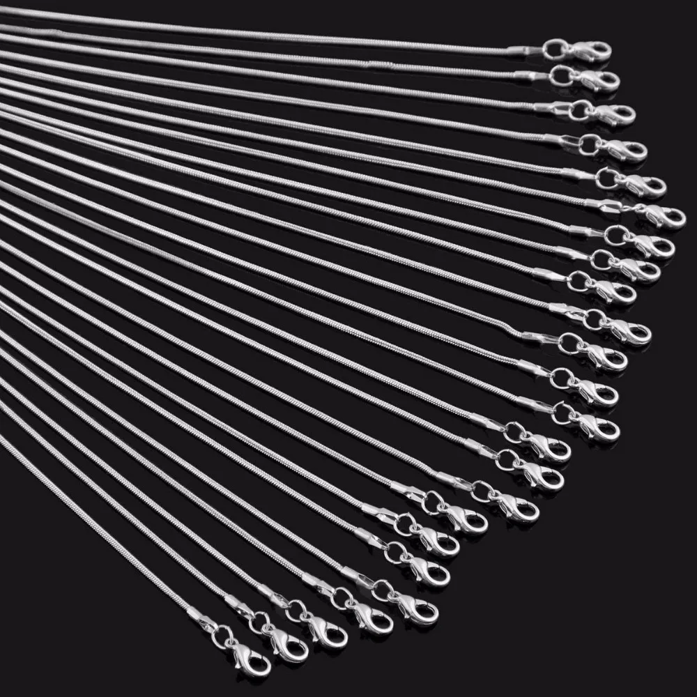 12 szt. Półfabrykaty do biżuterii sprzedaż hurtowa 1.2mm łańcuszek do wisiorka z homarem, 40cm - 60cm
