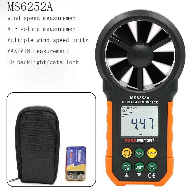 Imagem -04 - Anemômetro de Alta Precisão Anemômetro Industrial Instrumento de Medição da Velocidade do Vento e Temperatura do ar Anemômetro Digital Ms6252