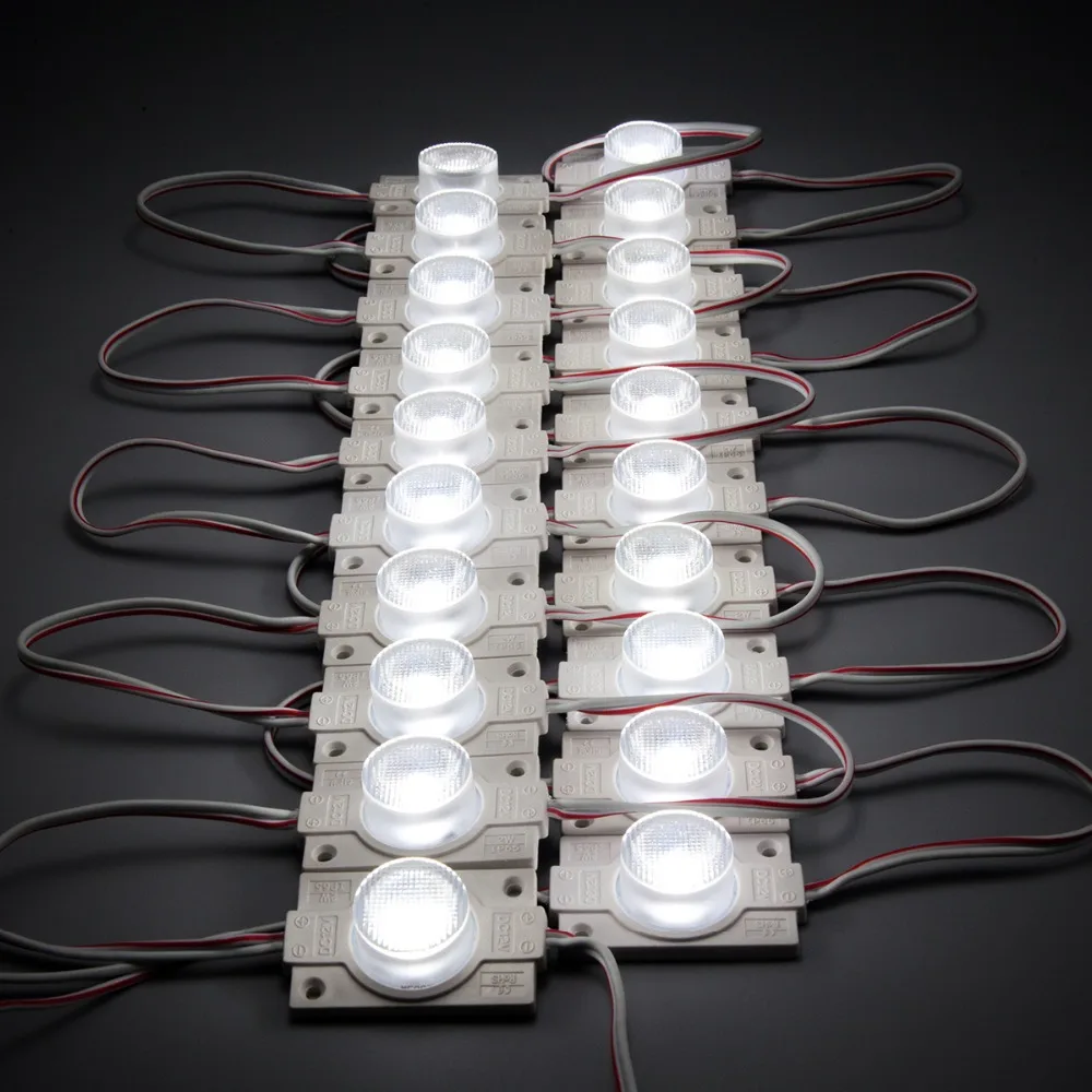 

LED Modules 20PCS/lot UL Listed 2.0 W with Lens for Light Box Cool White 6500K CRI 80 DC12V 160-200LM Waterproof IP65 White